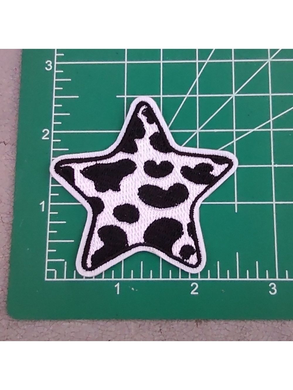 2/$10 Star Shaped Black and White Cow Print Patch